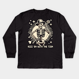 Rizz 'Em With The 'Tism Kids Long Sleeve T-Shirt